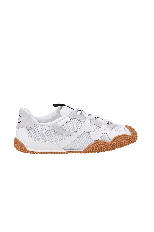 Кожаные кроссовки с сеткой VALENTINO GARAVANI Белый Женский 8W2S0NB8SDV