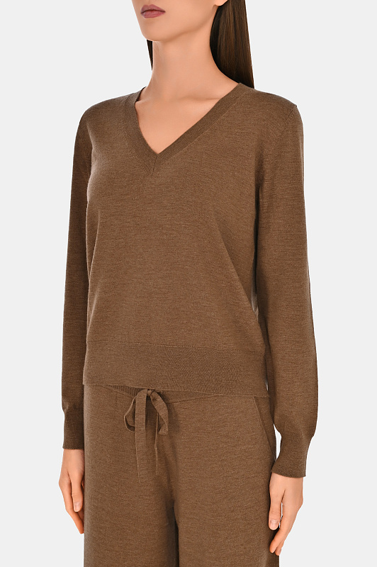 Свитер с v-образным вырезом P.A.R.O.S.H. Коричневый Женский D511642 LIME24