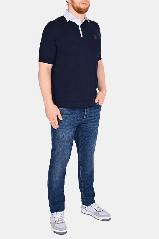 Поло BRUNELLO  CUCINELLI Синий Мужской M29201905