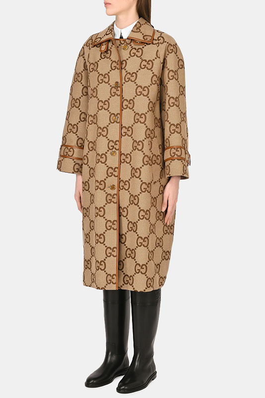 Пальто GUCCI Бежевый Женский 681388 Z8AWD