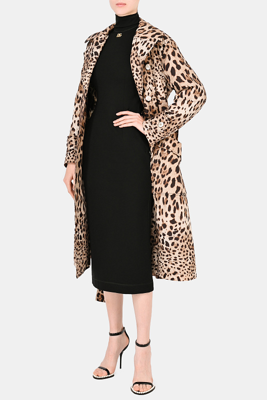 Плащ DOLCE & GABBANA  Леопардовый Женский F0AV1T FSM7M
