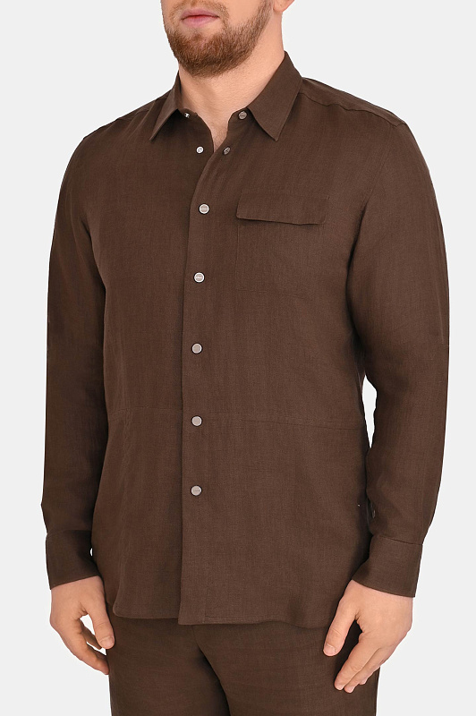Рубашка KITON Коричневый Мужской UMCBUBAH096901 Рубашка KITON Коричневый Мужской UMCBUBAH096901