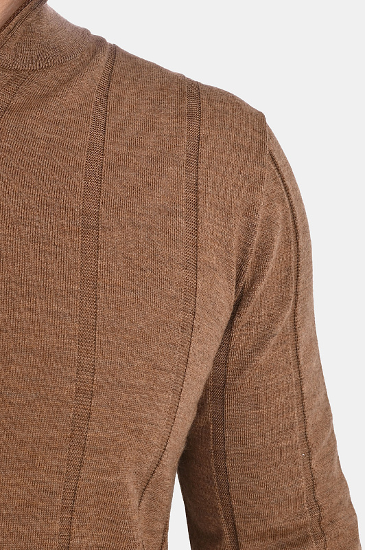 Трикотажный джемпер с молнией CANALI Коричневый Мужской MK02483 C0015