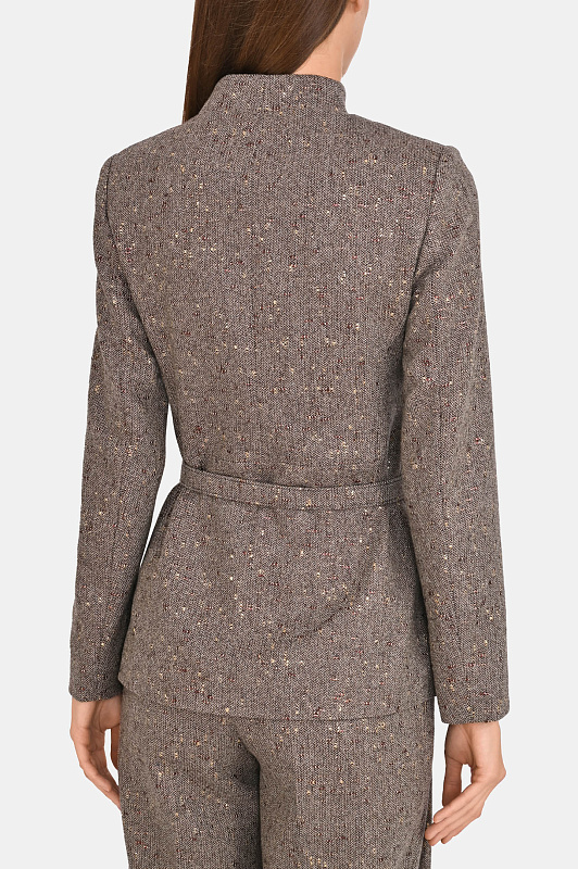 Твидовый жакет с поясом KITON Бежевый Женский D62516K0514I0 Твидовый жакет с поясом KITON Бежевый Женский D62516K0514I0