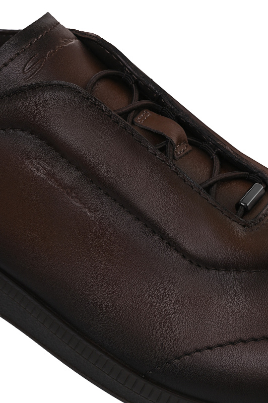 Кеды SANTONI Темно-коричневый Мужской MBPG22109DKTTOILS50