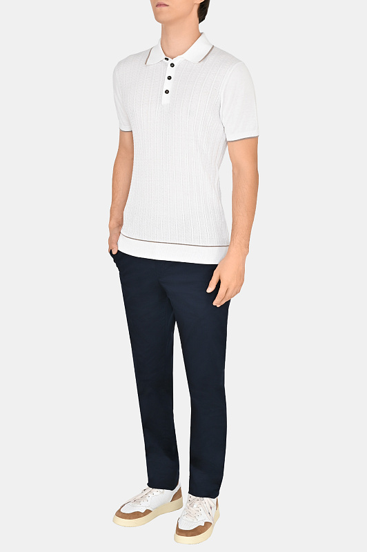 Поло-джемпер из хлопка PAL ZILERI Белый Мужской Y3M0U303---MM732