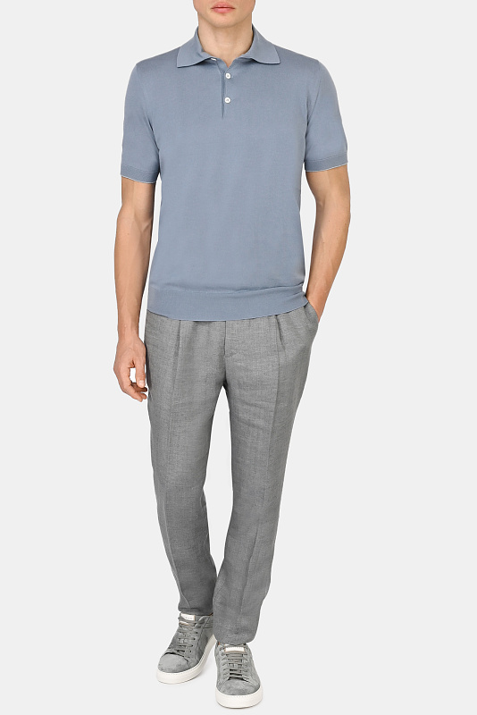 Поло (Джемпер) BRUNELLO  CUCINELLI Голубой Мужской M29800125