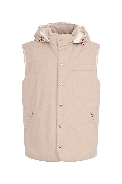 Стеганый жилет с капюшоном BRUNELLO  CUCINELLI