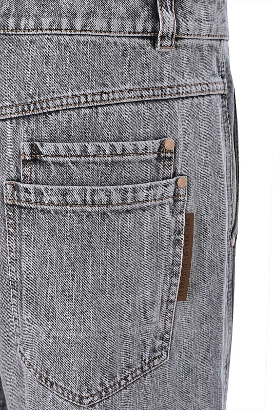 Широкие джинсы BRUNELLO  CUCINELLI Серый Женский MP095P5932