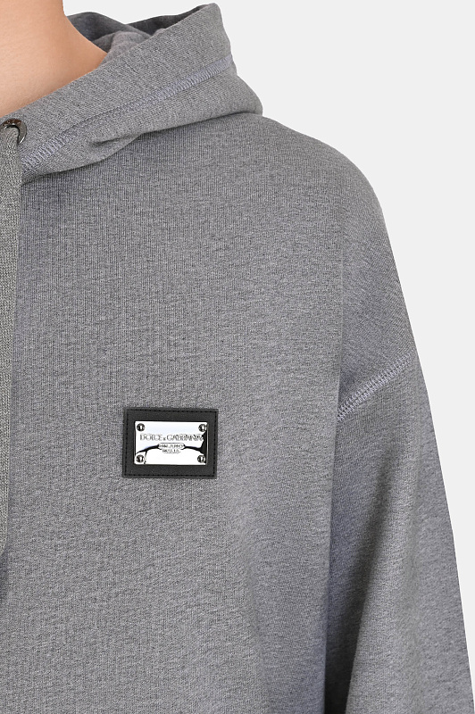 Худи DOLCE & GABBANA  Серый Мужской G9ZU0T G7F2G