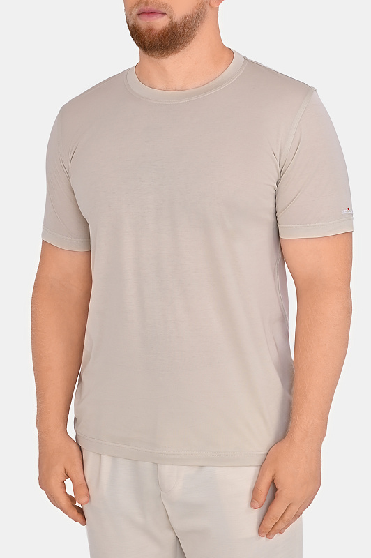 Хлопковая футболка KITON Молочный Мужской UMK1165A024 Хлопковая футболка KITON Молочный Мужской UMK1165A024