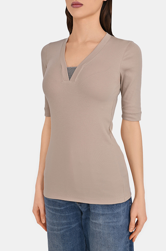 Футболка BRUNELLO  CUCINELLI Бежевый Женский M0TC8EL692