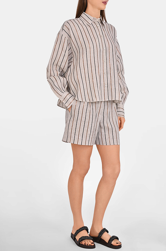 Рубашка BRUNELLO CUCINELLI Бежевый Женский MM633RF506 Рубашка BRUNELLO CUCINELLI Бежевый Женский MM633RF506