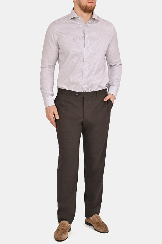 Брюки CANALI Темно-коричневый Мужской 71019EU00551