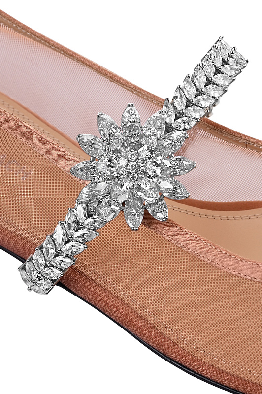 Сетчатые балетки с декором MACH & MACH Коричневый Женский PF26-S0913-10-X18-NUD