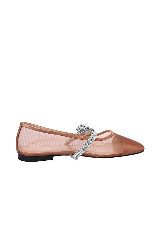 Сетчатые балетки с декором MACH & MACH Коричневый Женский PF26-S0913-10-X18-NUD