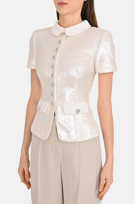 Блуза SELF PORTRAIT  Молочный Женский RS26016TW