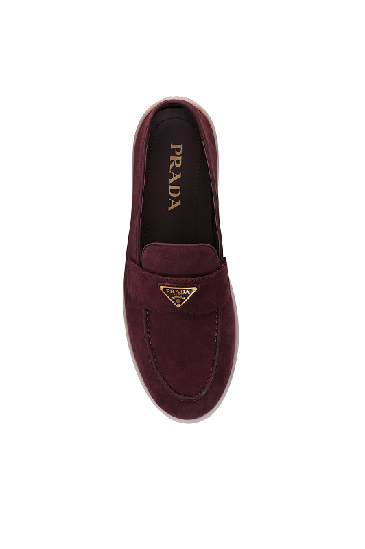 Лоферы PRADA  Бордовый Женский 1D222NB0253LOL
