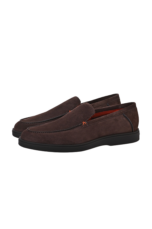 Лоферы SANTONI Темно-коричневый Мужской MGDG17824SMOKSVUT50 Лоферы SANTONI Темно-коричневый Мужской MGDG17824SMOKSVUT50