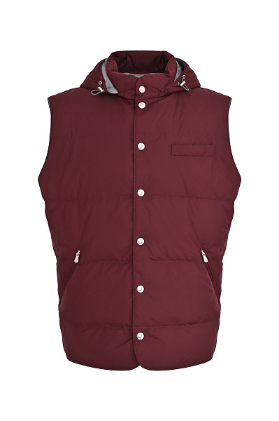 Стеганый жилет с капюшоном BRUNELLO  CUCINELLI