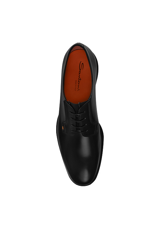 Гладкие дерби на шнуровке SANTONI Черный Мужской MGEG19291NEAXNTGN01