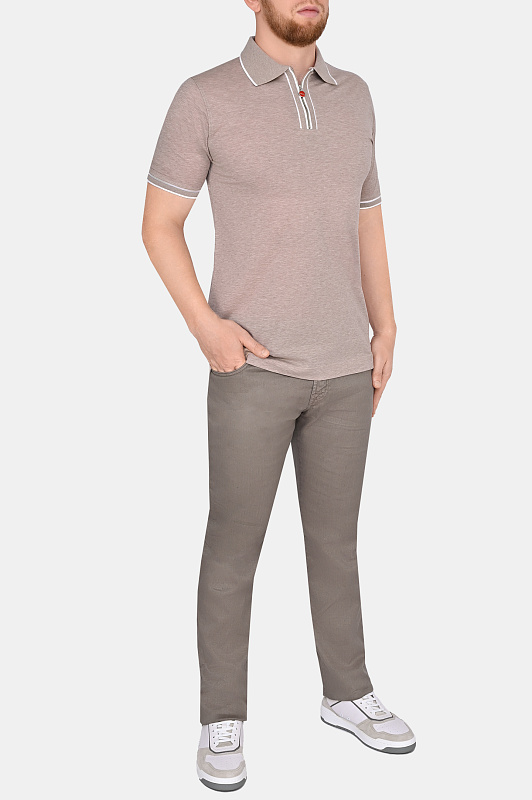 Поло KITON Бежевый Мужской UK1267E23