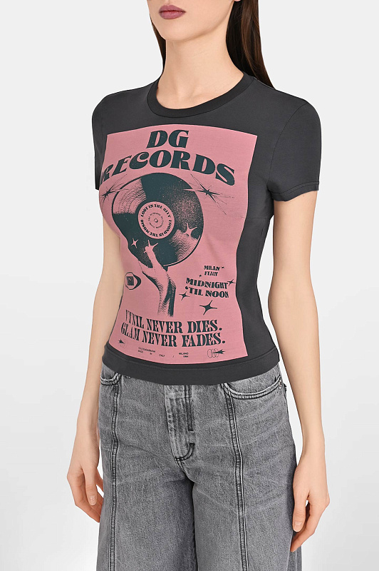 Футболка DOLCE & GABBANA  Темно-серый Женский F8V81T GDDPH