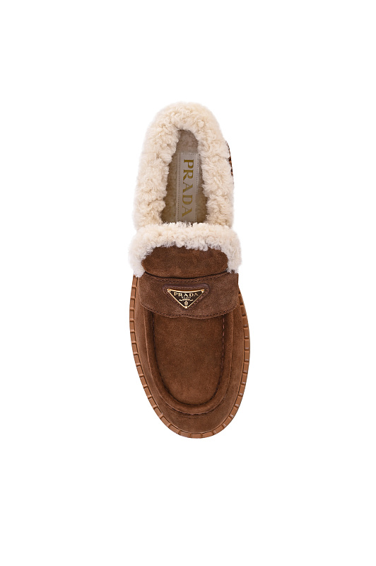 Лоферы PRADA  Коричневый Женский 1D717NZD50JFT