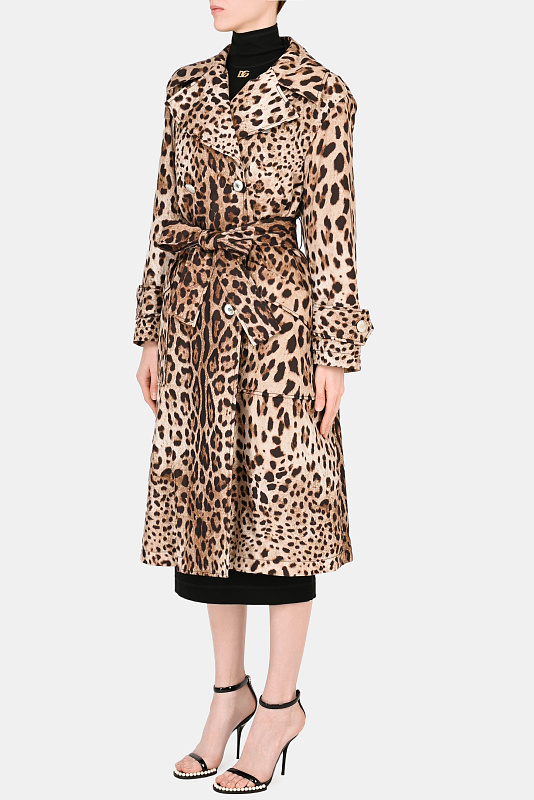 Плащ DOLCE & GABBANA  Леопардовый Женский F0AV1T FSM7M