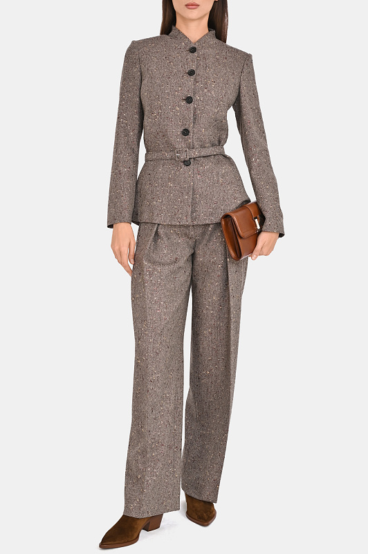 Твидовый жакет с поясом KITON Бежевый Женский D62516K0514I0 Твидовый жакет с поясом KITON Бежевый Женский D62516K0514I0