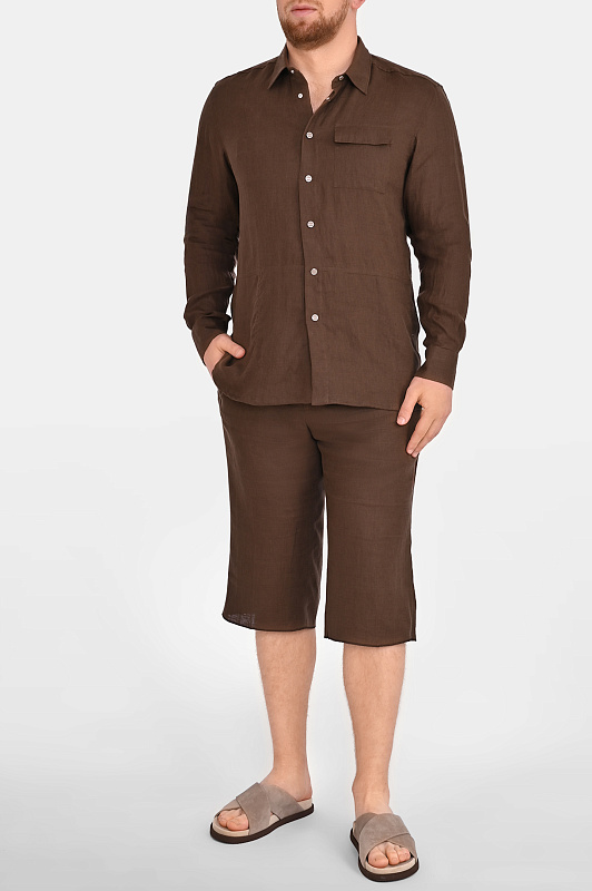 Рубашка KITON Коричневый Мужской UMCBUBAH096901 Рубашка KITON Коричневый Мужской UMCBUBAH096901