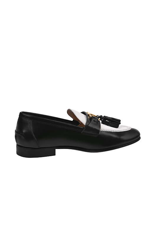 Кожаные лоферы с кисточками VALENTINO GARAVANI Черно-белый Женский 8W2S0NF9LQN Кожаные лоферы с кисточками VALENTINO GARAVANI Черно-белый Женский 8W2S0NF9LQN