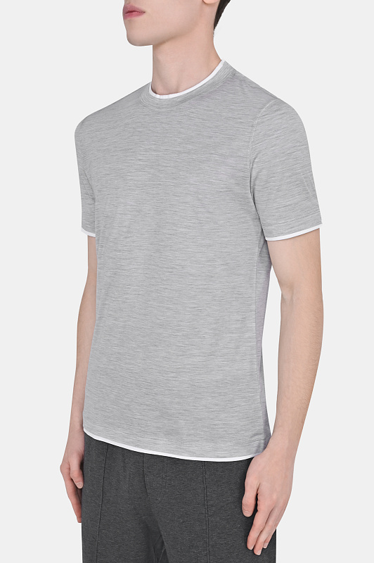 Футболка BRUNELLO  CUCINELLI Серый Мужской MTS467427