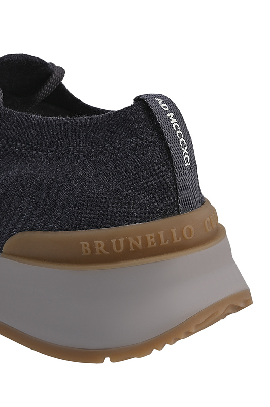Кроссовки текстильные BRUNELLO  CUCINELLI Темно-серый Мужской MZUWLBO253