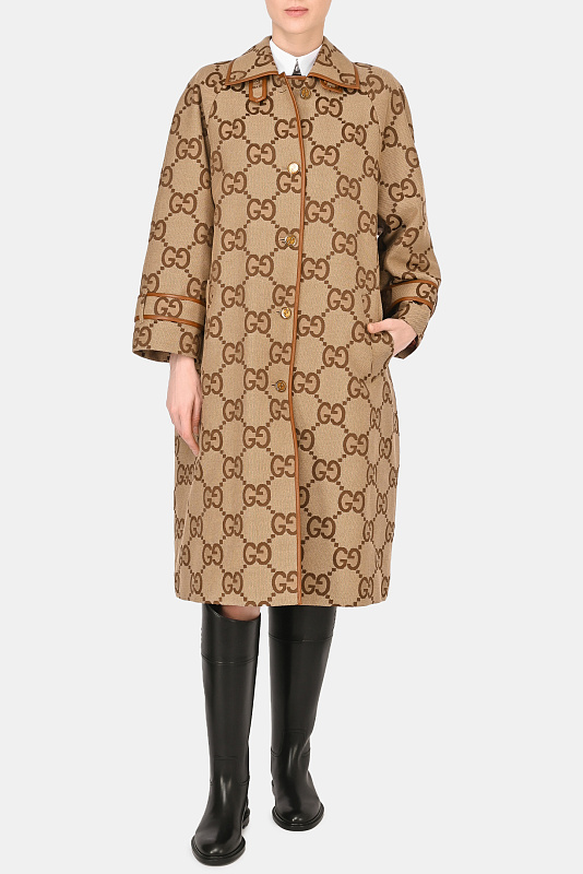 Пальто GUCCI Бежевый Женский 681388 Z8AWD