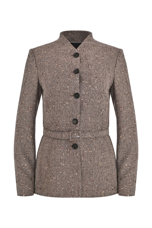 Твидовый жакет с поясом KITON Бежевый Женский D62516K0514I0 Твидовый жакет с поясом KITON Бежевый Женский D62516K0514I0