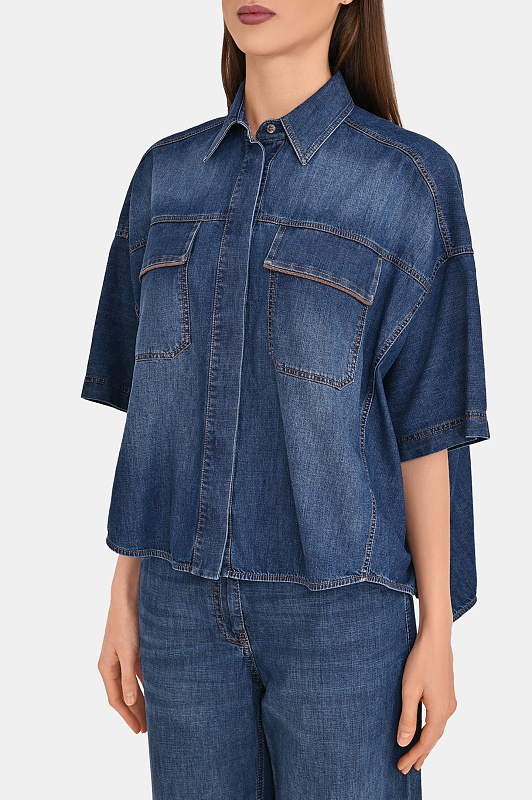 Рубашка BRUNELLO  CUCINELLI Синий Женский MH192RB506