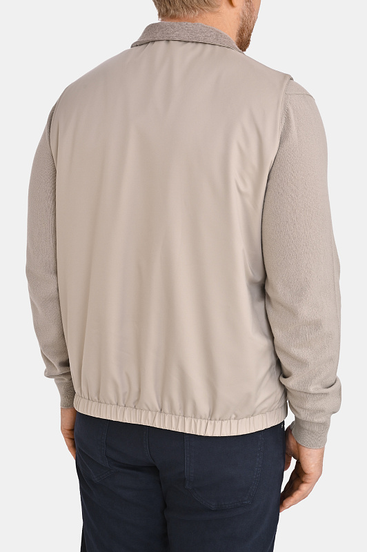 Жилет с воротником KITON Светло-бежевый Мужской UW2444V0449L0