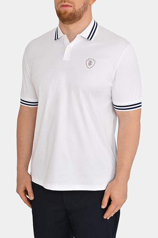 Поло BRUNELLO  CUCINELLI Белый Мужской M0B133940T
