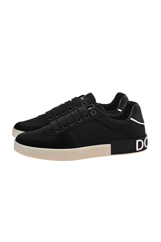 Кожаные кроссовки DOLCE & GABBANA Черный Мужской CS2392 A0136 Кожаные кроссовки DOLCE & GABBANA Черный Мужской CS2392 A0136