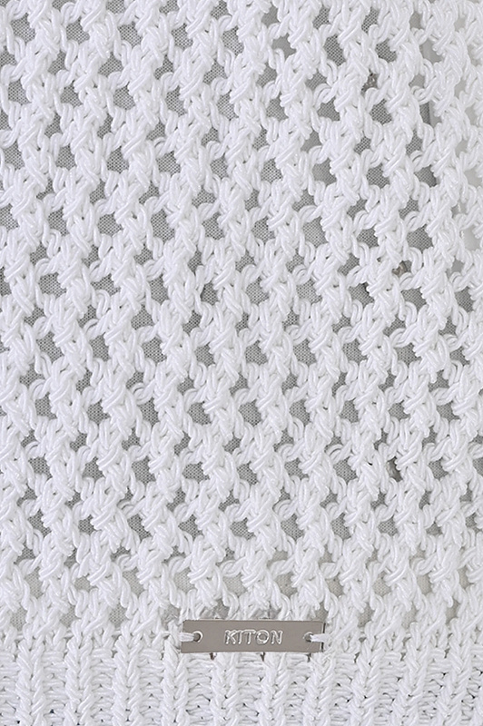 Кардиган с копюшоном сетка KITON Белый Женский D577201000