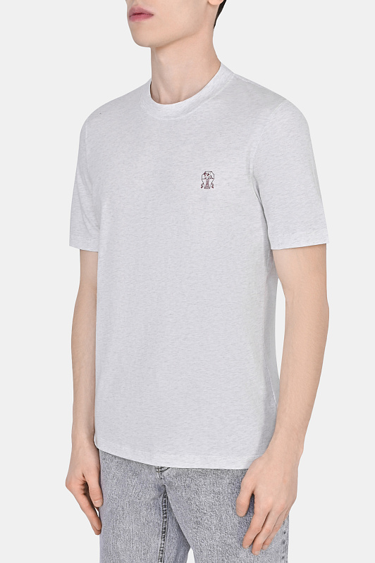 Футболка BRUNELLO  CUCINELLI Молочный Мужской M0T618440