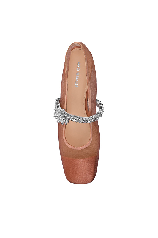 Сетчатые балетки с декором MACH & MACH Коричневый Женский PF26-S0913-10-X18-NUD