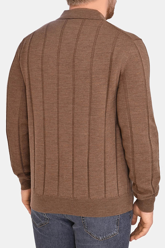 Поло с узором CANALI Коричневый Мужской MK02483 C1134