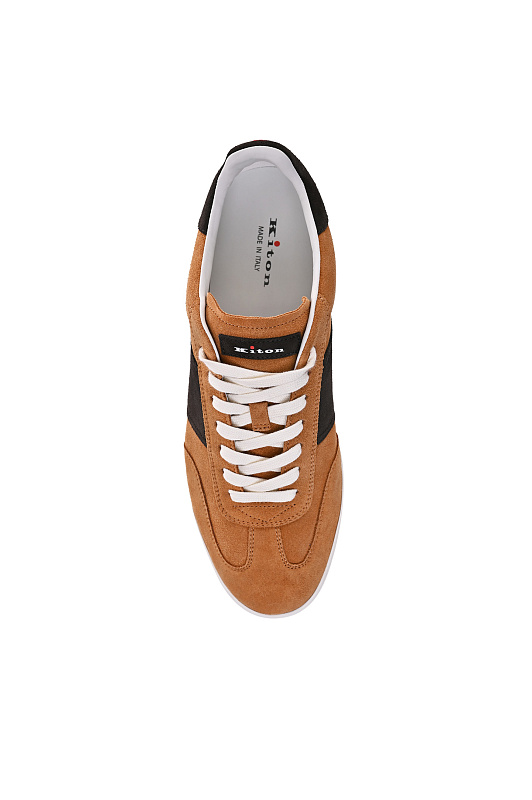 Замшевые кеды KITON Коричневый Мужской USSA396N013810