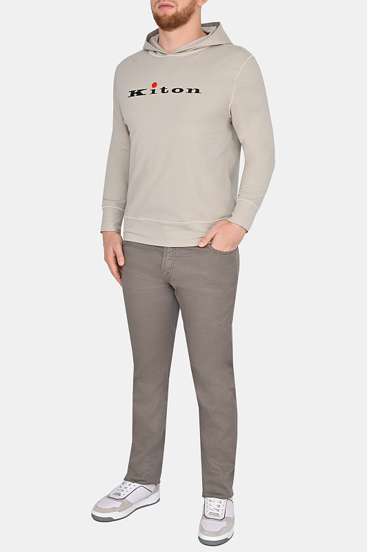 Худи KITON Светло-бежевый Мужской UMK0272