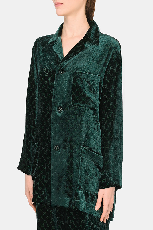 Рубашка (Блуза) GUCCI Зеленый Женский 675827 ZAHGE