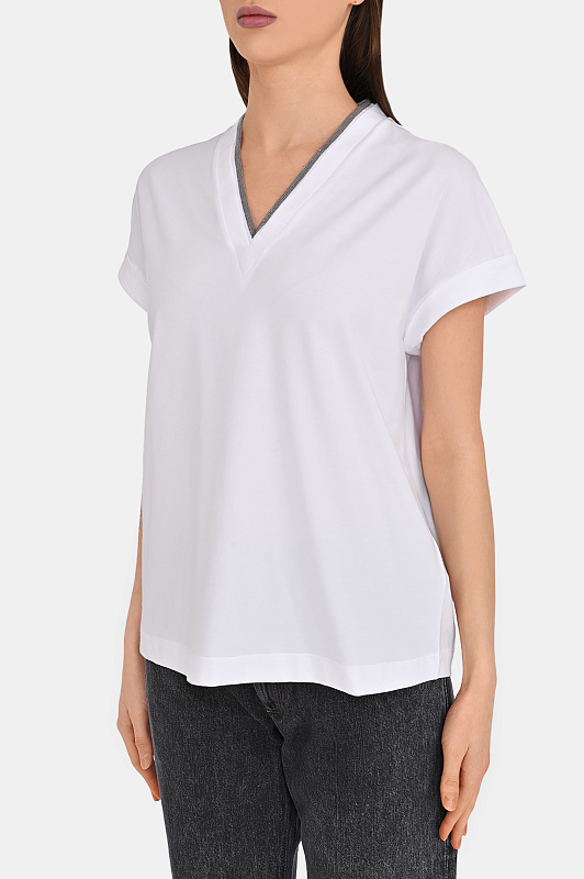 Футболка BRUNELLO  CUCINELLI Белый Женский M0T18BD222