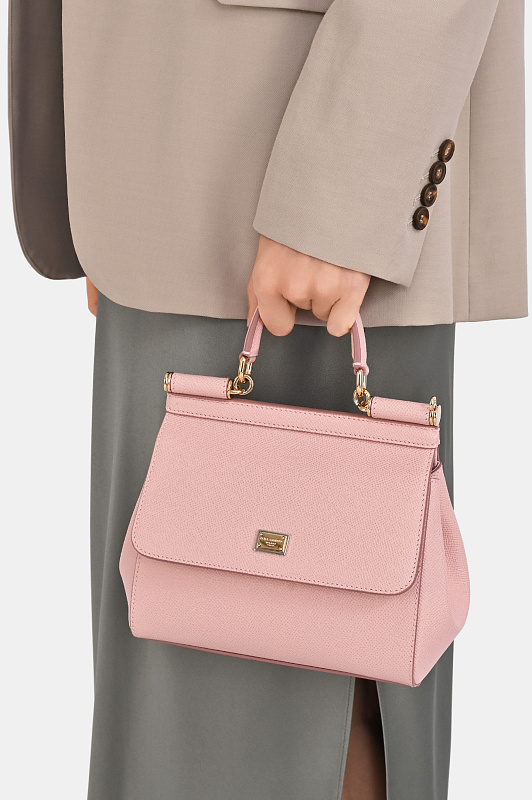 Кожаная сумка с клапаном DOLCE & GABBANA Розовый Женский BB6003B1001 Кожаная сумка с клапаном DOLCE & GABBANA Розовый Женский BB6003B1001
