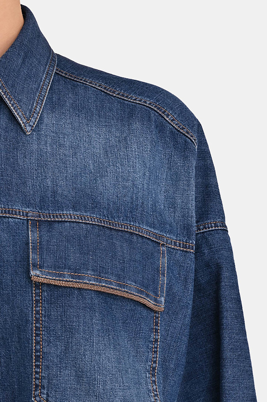 Рубашка BRUNELLO  CUCINELLI Синий Женский MH192RB506